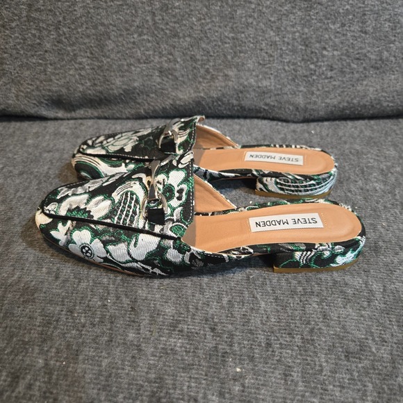 Steve Madden Women's Embroidered Floral Loafers Sz 8 Green Black‎ - Picture 4 of 8